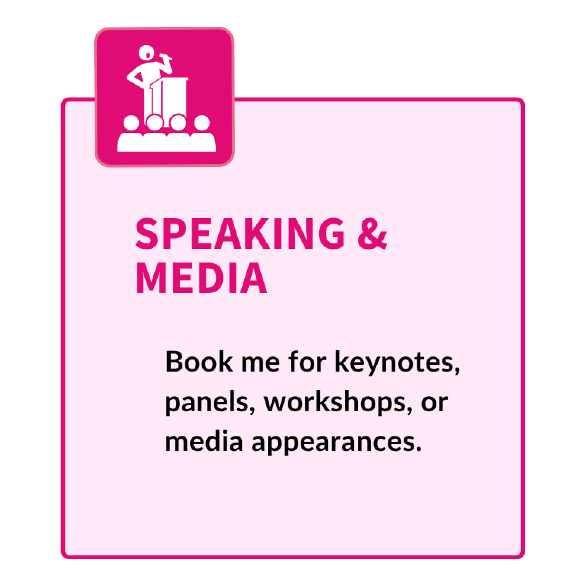 speaking and media